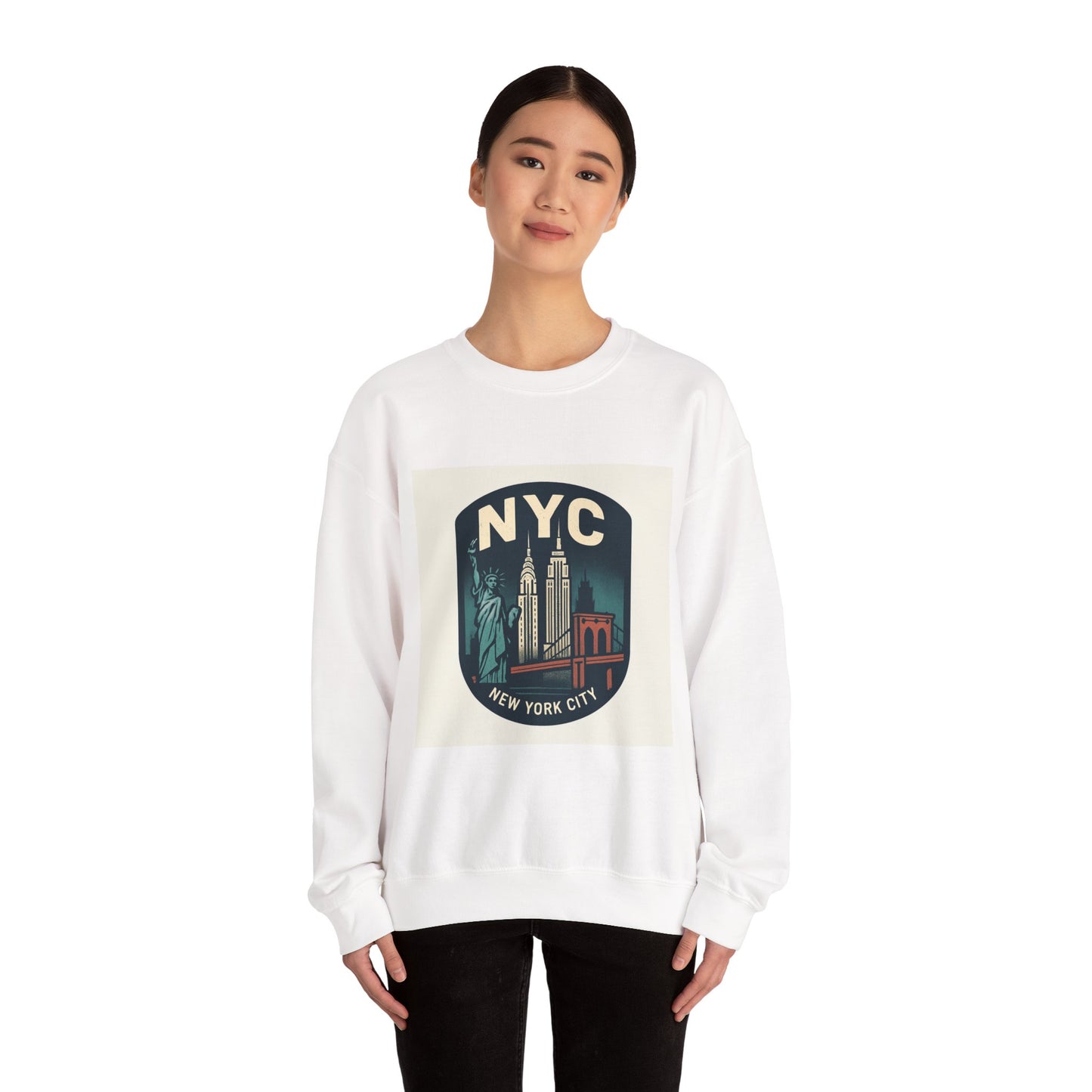 NYC Vintage Skyline Sweatshirt – New York City Statue of Liberty Crewneck