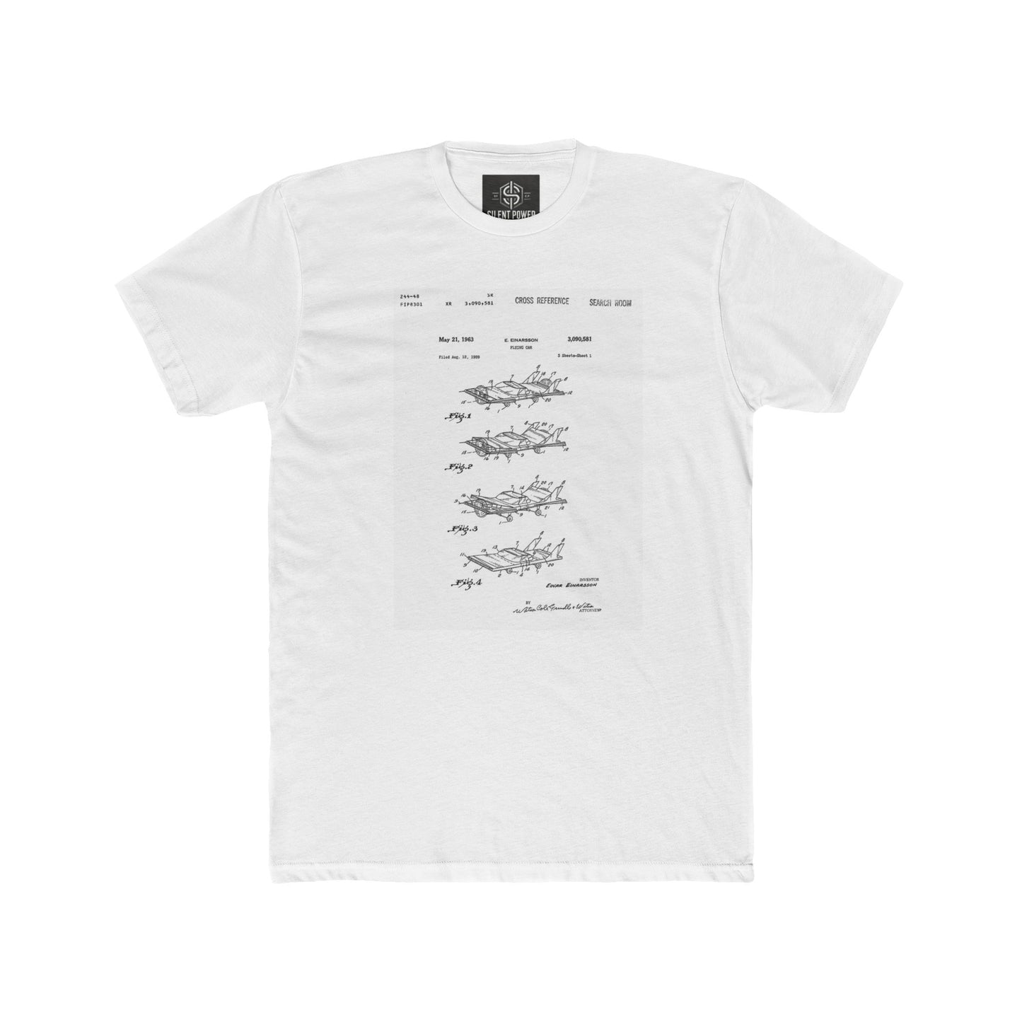Vintage Aircraft Patent Tee — Aviation Blueprint Crew Shirt