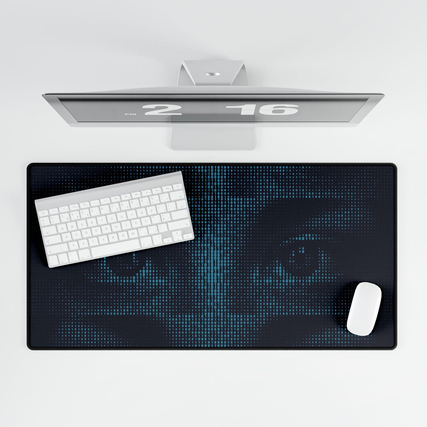 Eyeshadow Blue Pixel Art Desk Mat — Large Gaming/Work Desk Pad