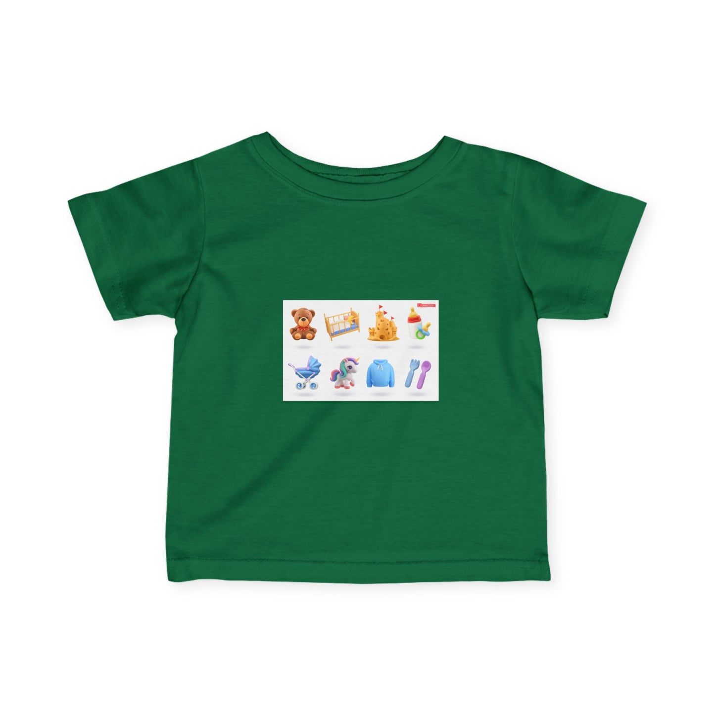 Baby Essentials Icons Infant Tee — Cute Nursery Toy & Gear Print