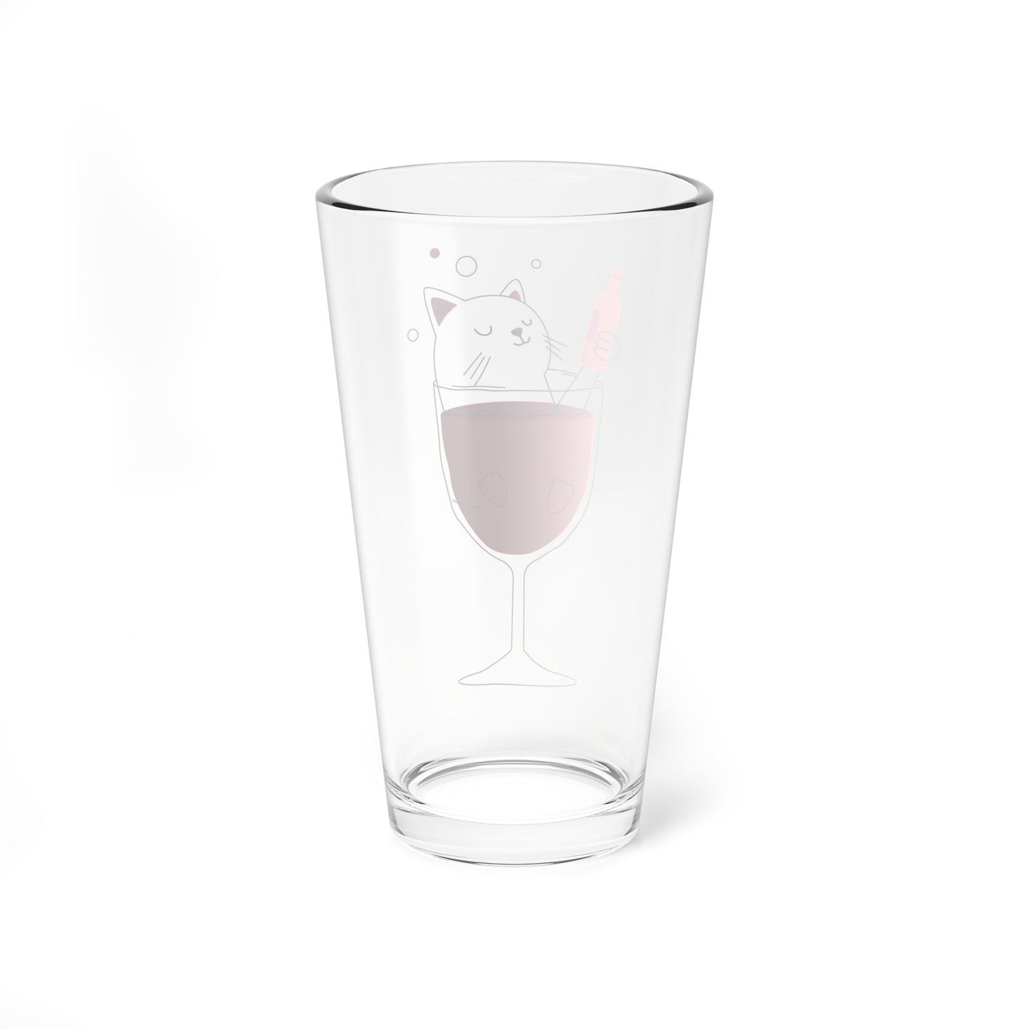 Mixing Glass — Cute Cat in Wine Glass 16oz Mixing Glass