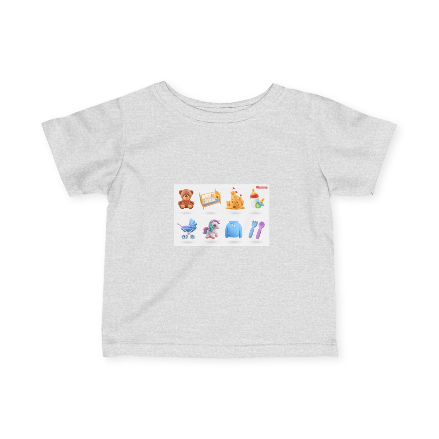 Baby Essentials Icons Infant Tee — Cute Nursery Toy & Gear Print