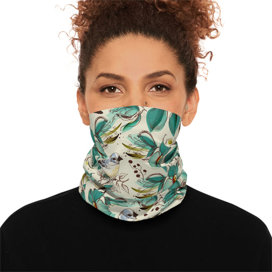 Purple Planet Neck Gaiter — Cute Smiling Planet Face Lightweight Face Scarf
