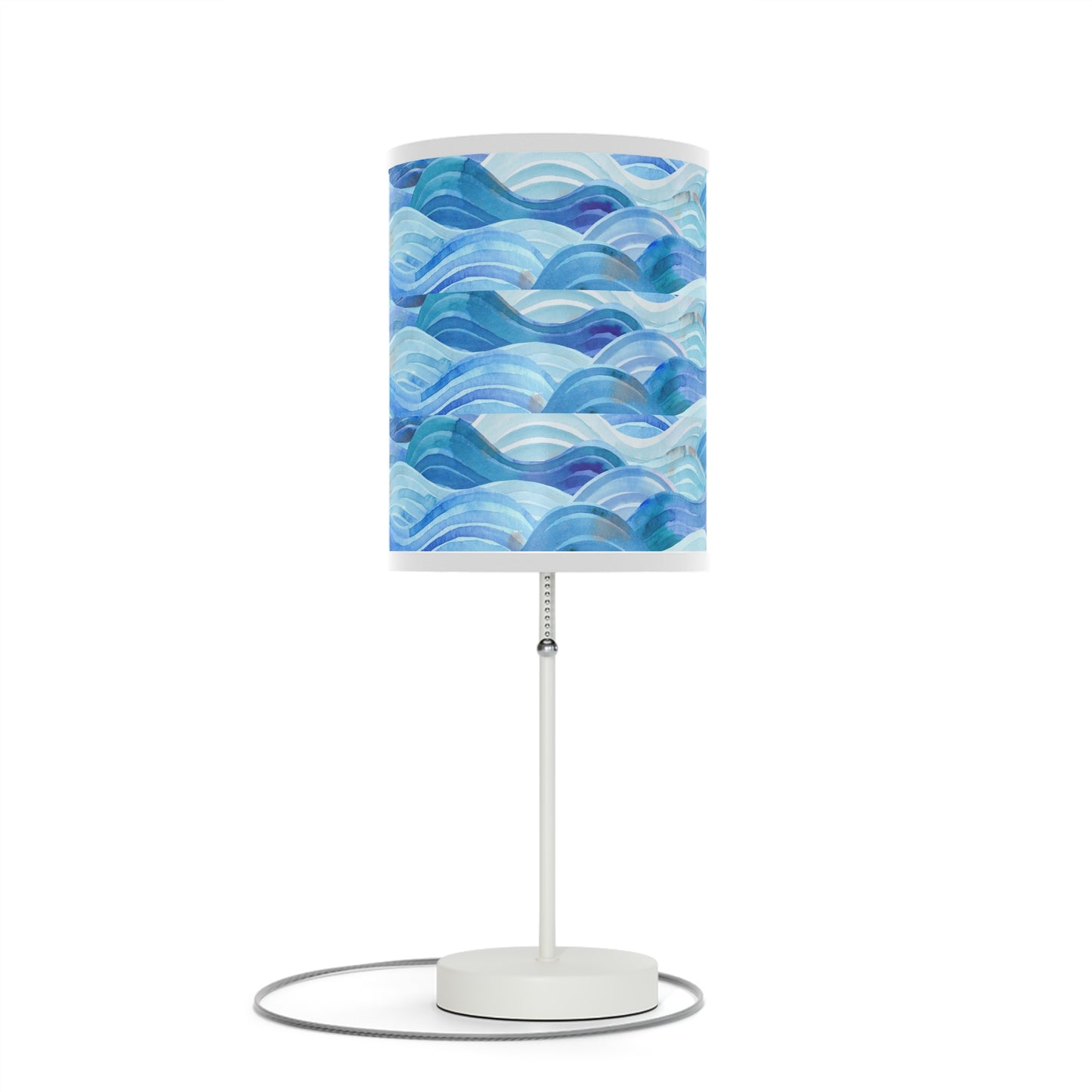 Ocean Teal Table Lamp on Stand — Dark Botanical Accent Lamp (US/CA Plug)