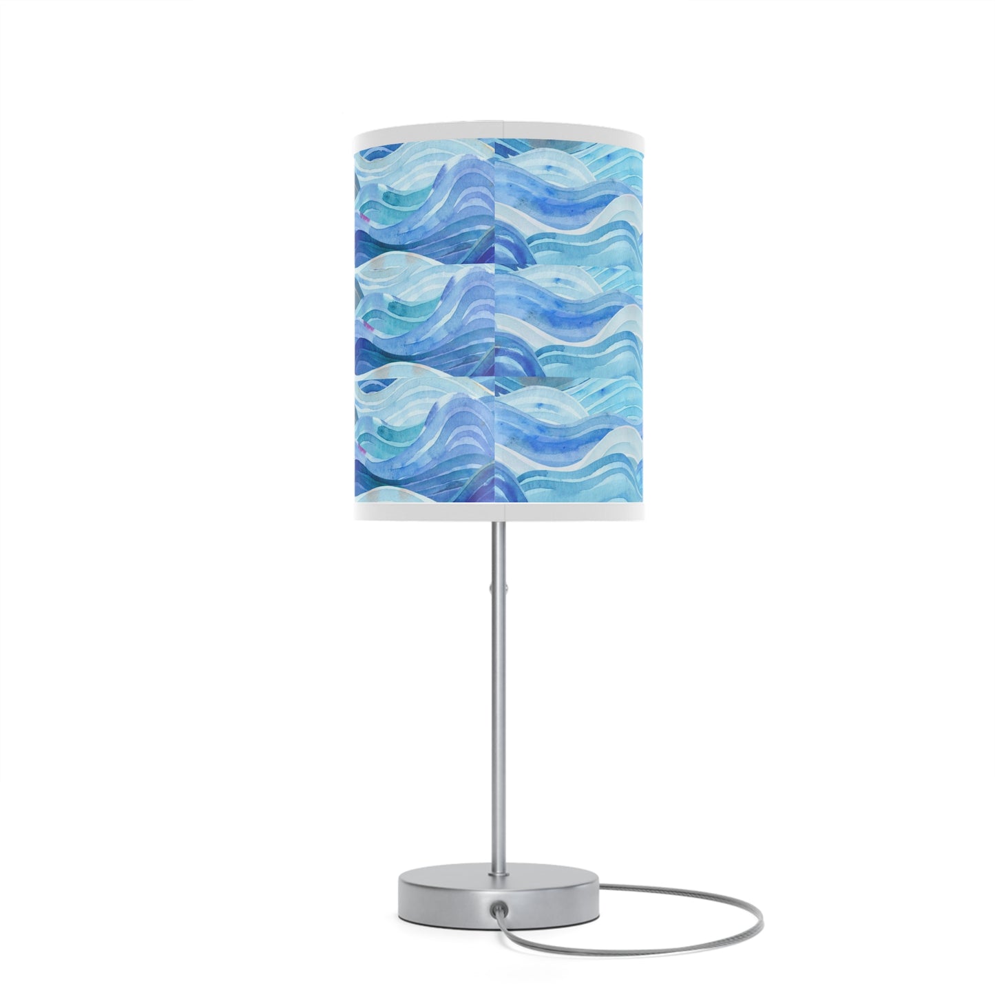 Ocean Teal Table Lamp on Stand — Dark Botanical Accent Lamp (US/CA Plug)