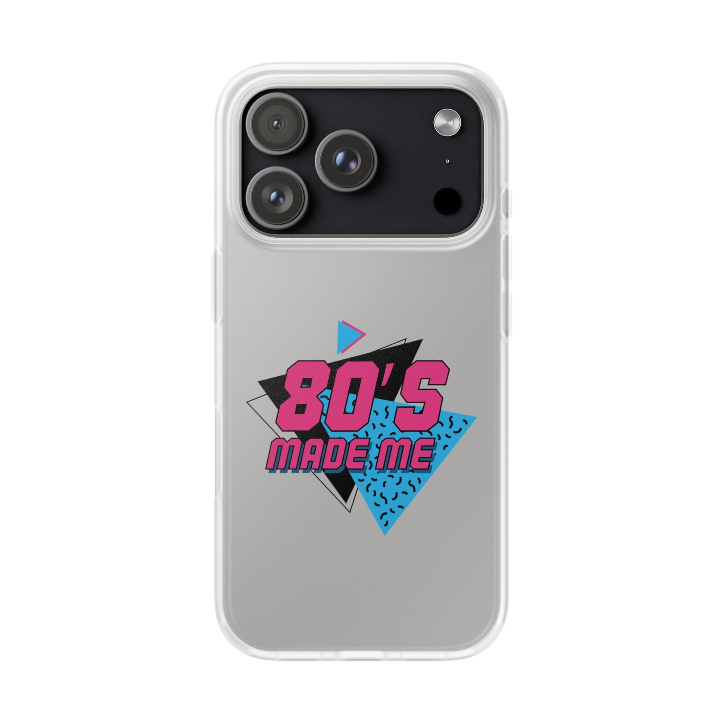 iPhone 17 Phone Case — 80’s Made Me Retro 1980s Geometric Clear Flexi Case