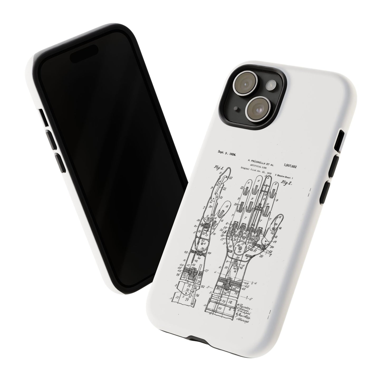 Anatomical Palm Patent Tough Phone Case — Vintage Hand Diagram iPhone Case
