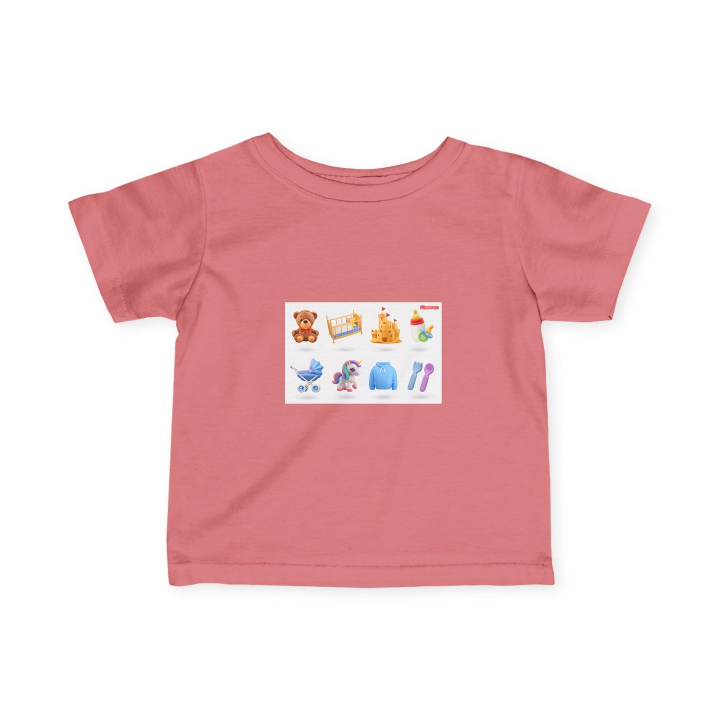 Baby Essentials Icons Infant Tee — Cute Nursery Toy & Gear Print