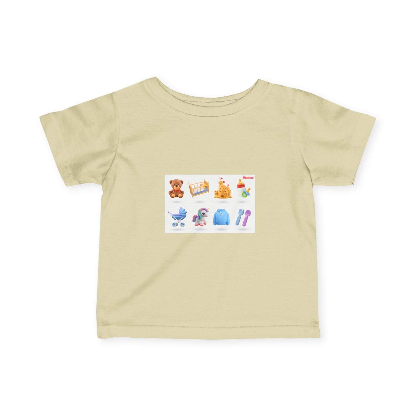 Baby Essentials Icons Infant Tee — Cute Nursery Toy & Gear Print