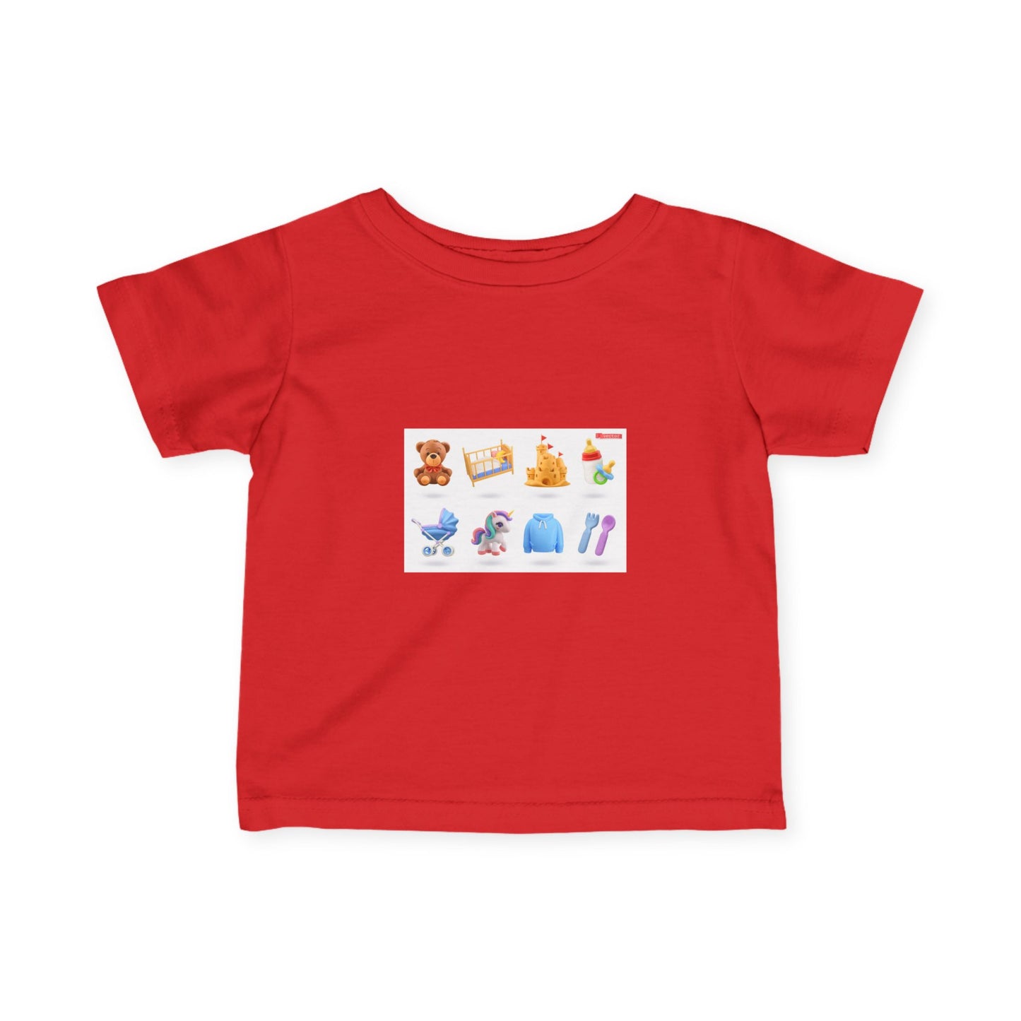 Baby Essentials Icons Infant Tee — Cute Nursery Toy & Gear Print