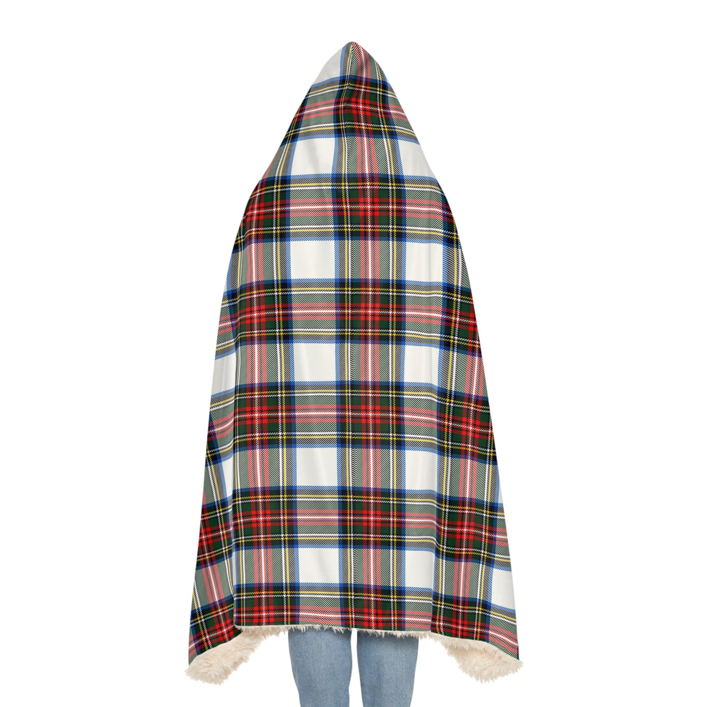 Cozy Red & Green Plaid Hooded Snuggle Blanket