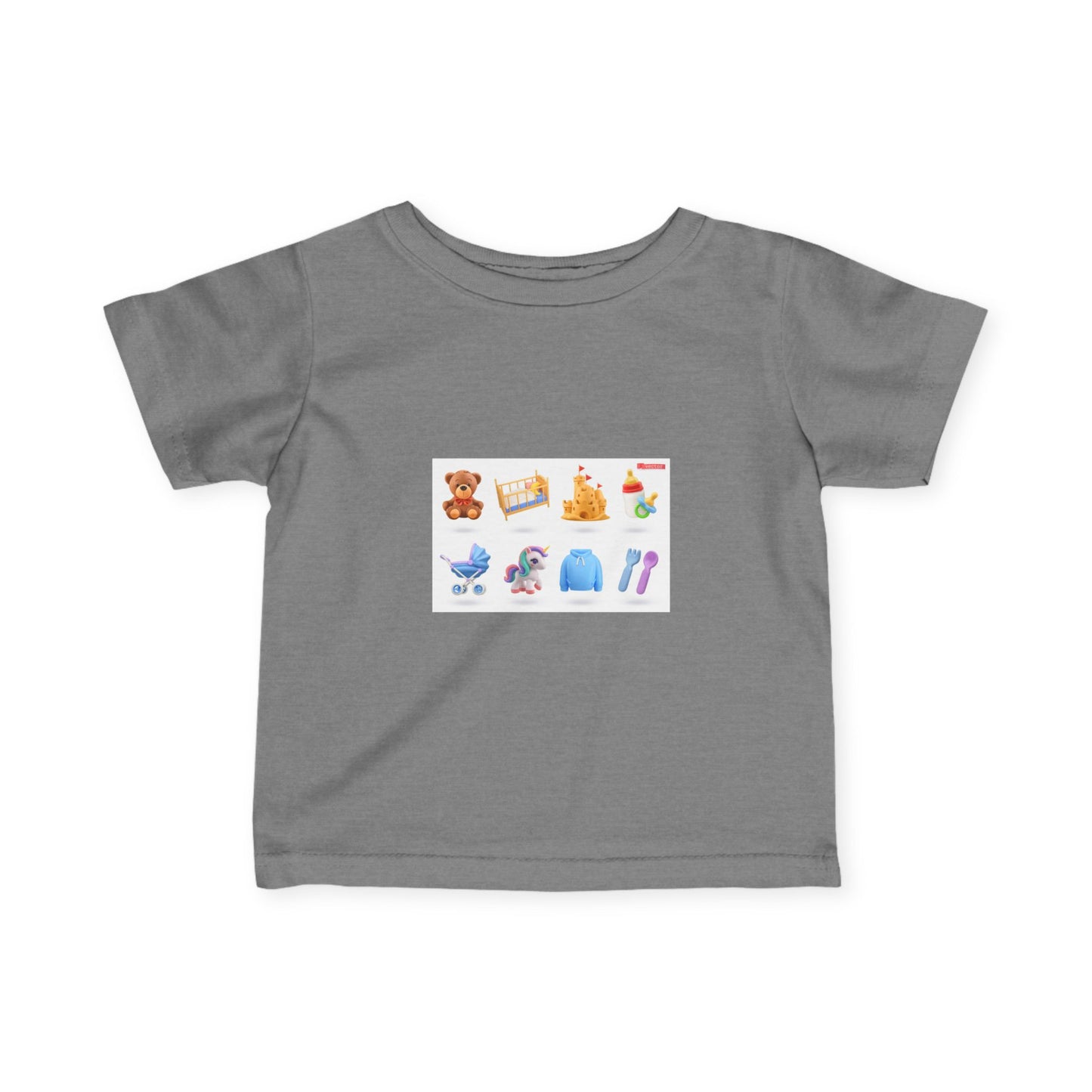 Baby Essentials Icons Infant Tee — Cute Nursery Toy & Gear Print