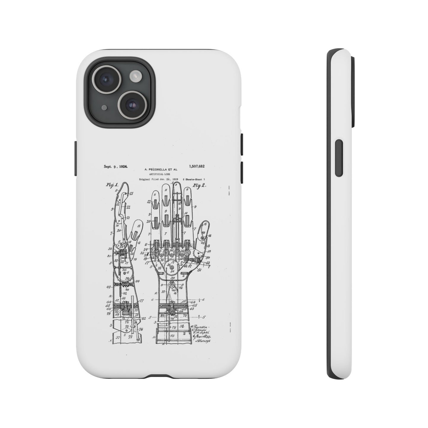 Anatomical Palm Patent Tough Phone Case — Vintage Hand Diagram iPhone Case