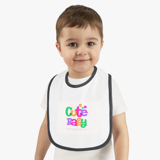 Cute Baby Contrast Trim Bib — Colorful Toddler Feeding Bib