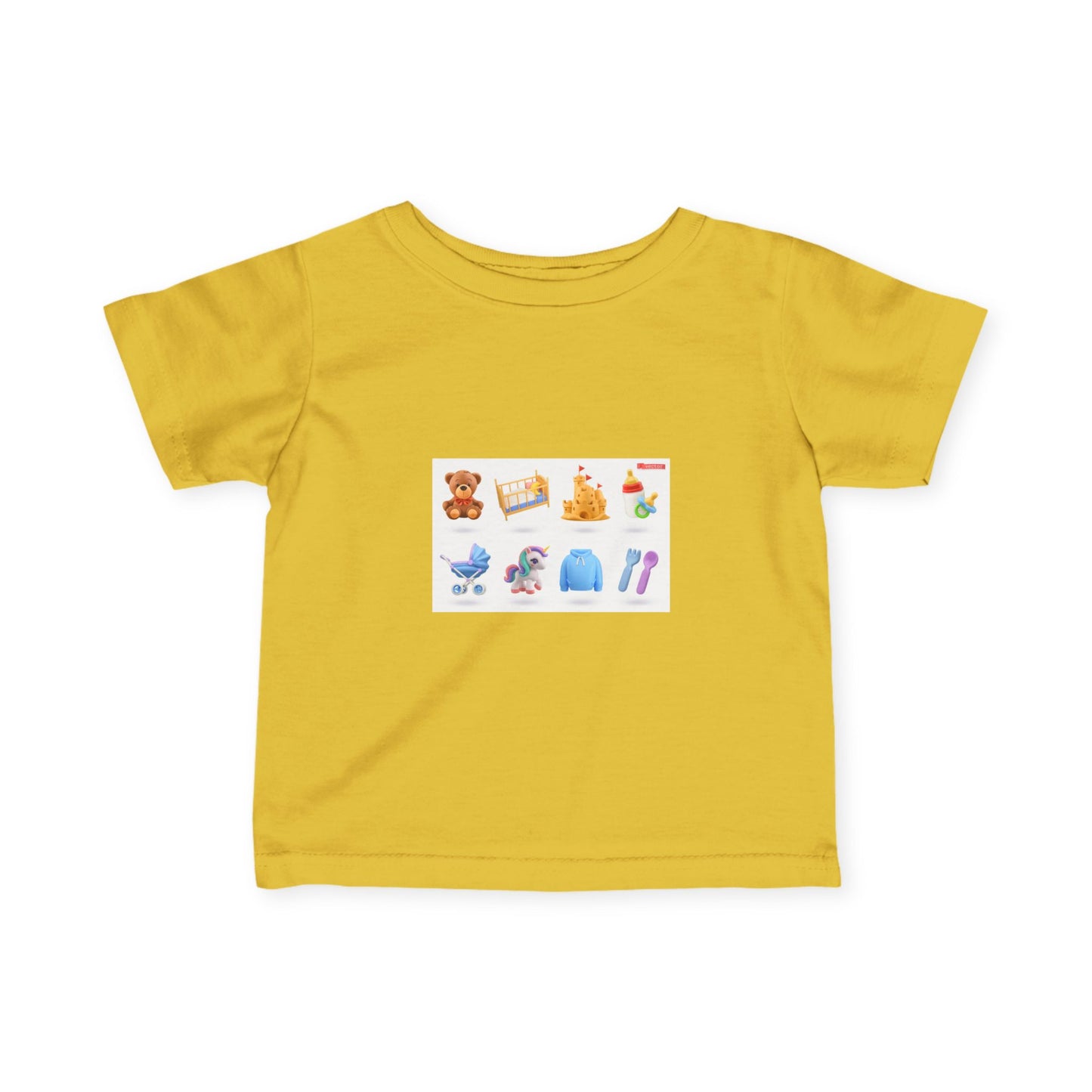 Baby Essentials Icons Infant Tee — Cute Nursery Toy & Gear Print