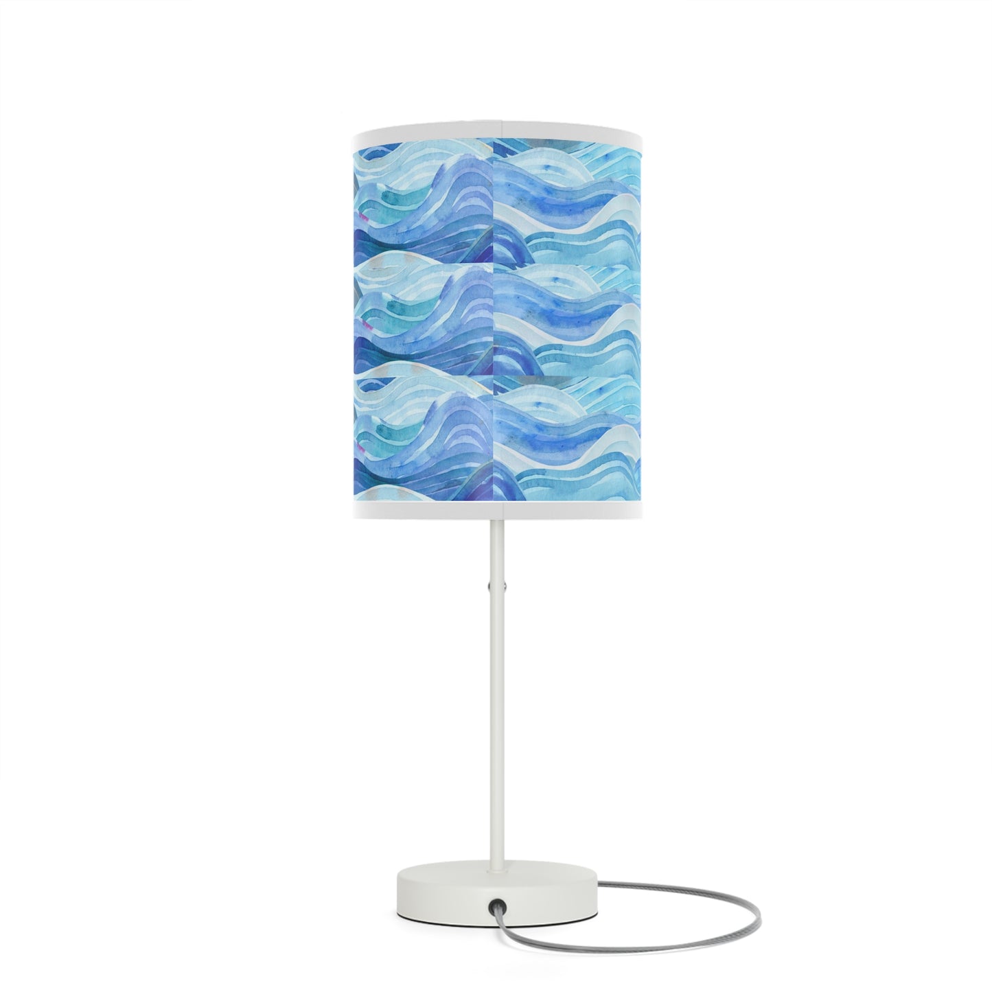 Ocean Teal Table Lamp on Stand — Dark Botanical Accent Lamp (US/CA Plug)
