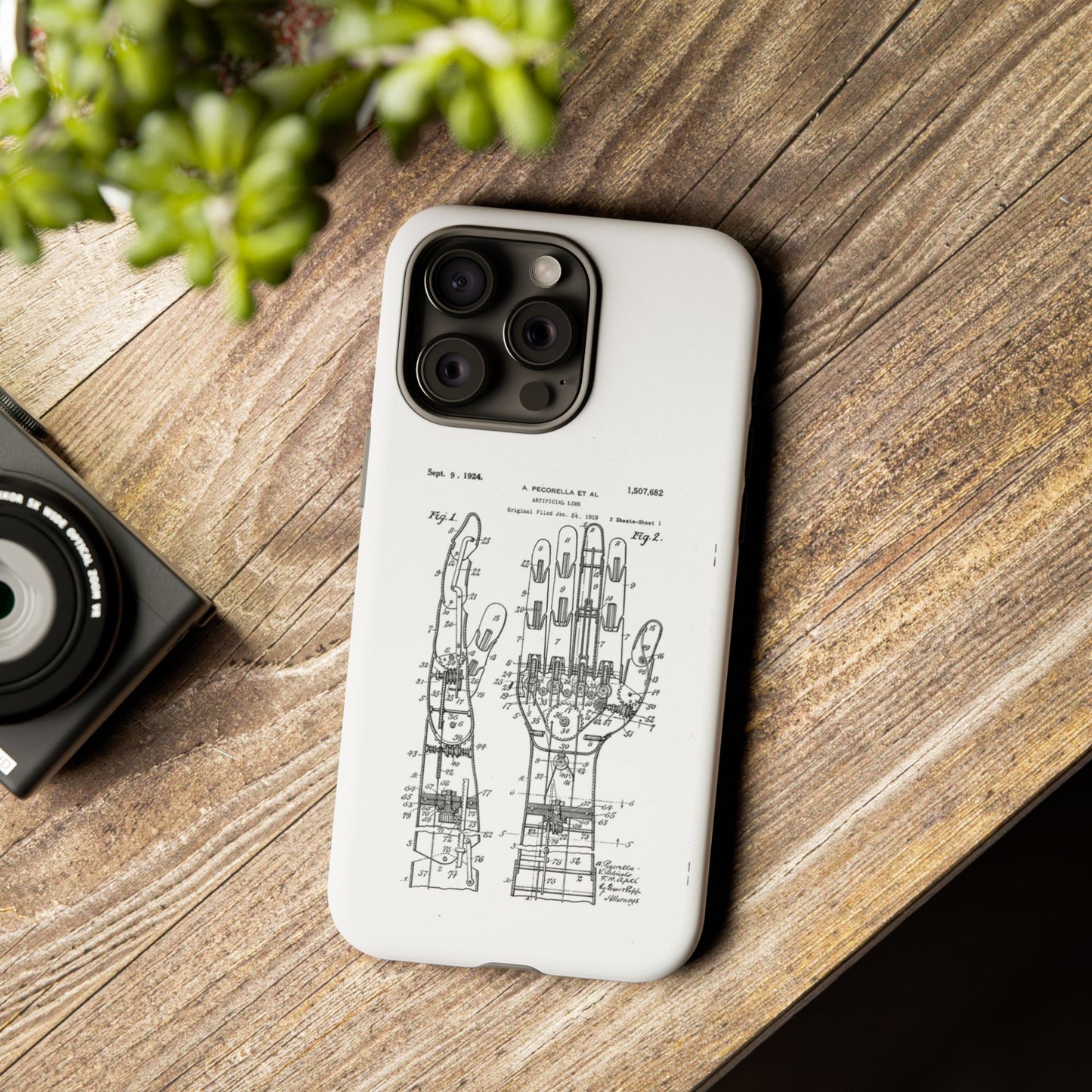 Anatomical Palm Patent Tough Phone Case — Vintage Hand Diagram iPhone Case