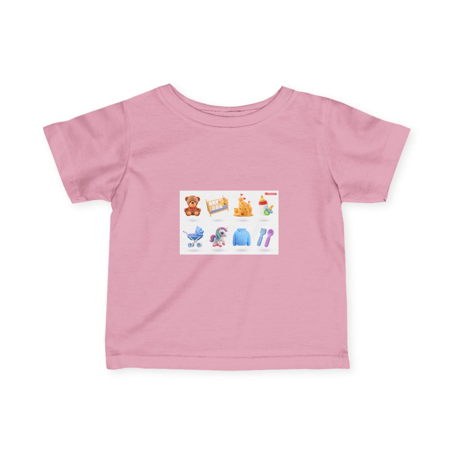 Baby Essentials Icons Infant Tee — Cute Nursery Toy & Gear Print