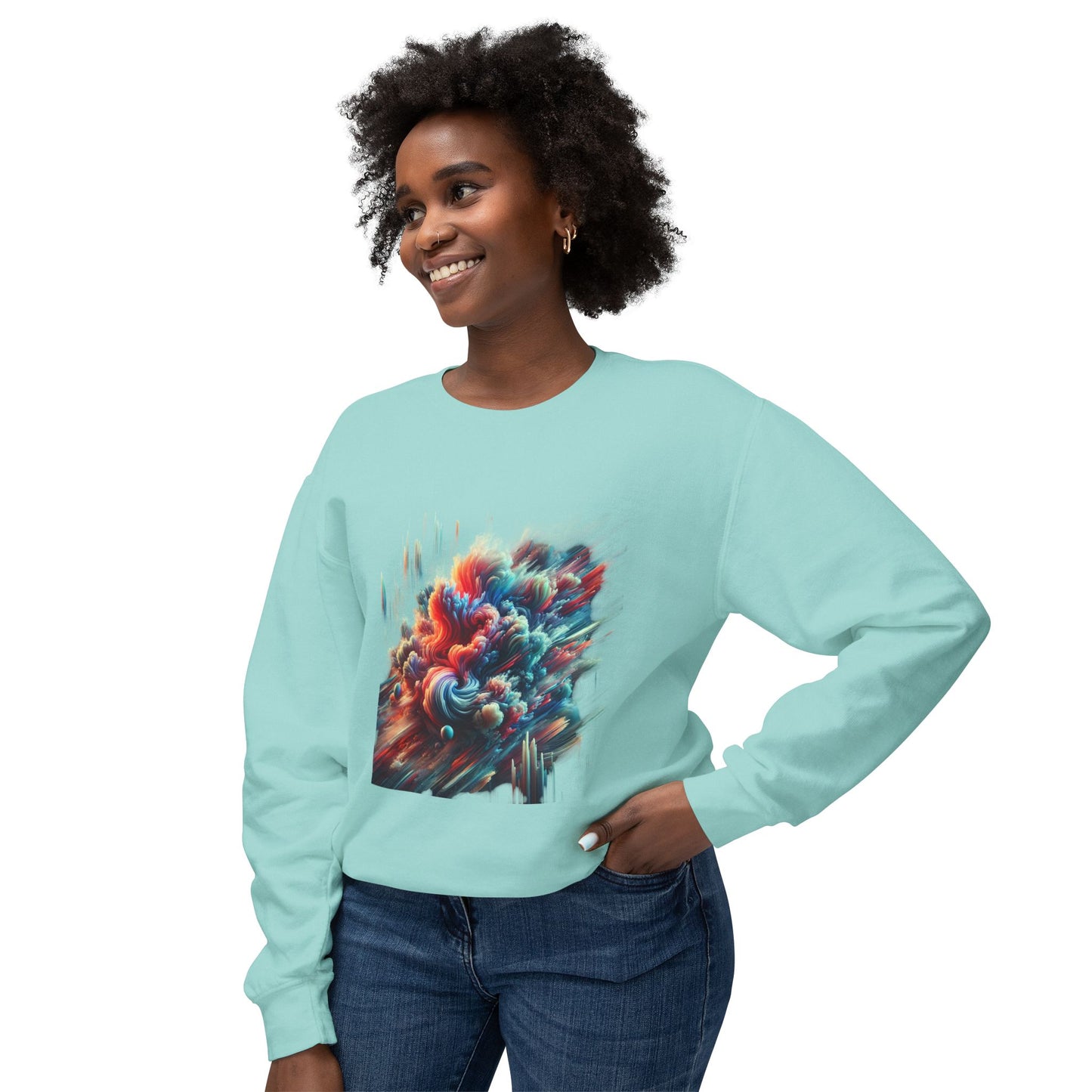 Abstract Color Burst Crewneck Sweatshirt