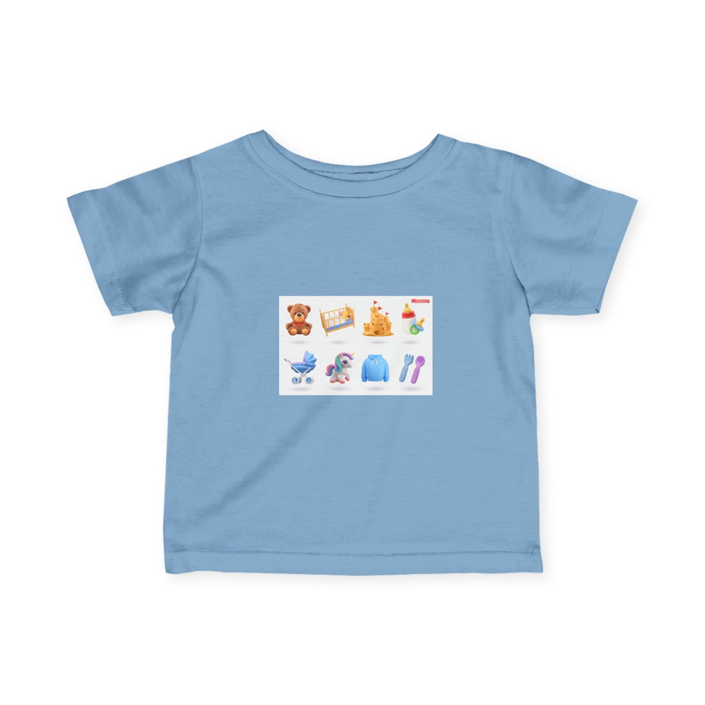 Baby Essentials Icons Infant Tee — Cute Nursery Toy & Gear Print