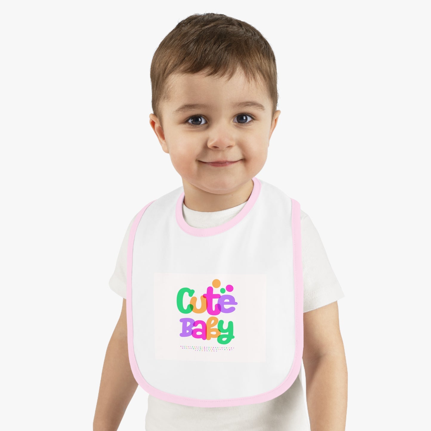 Cute Baby Contrast Trim Bib — Colorful Toddler Feeding Bib
