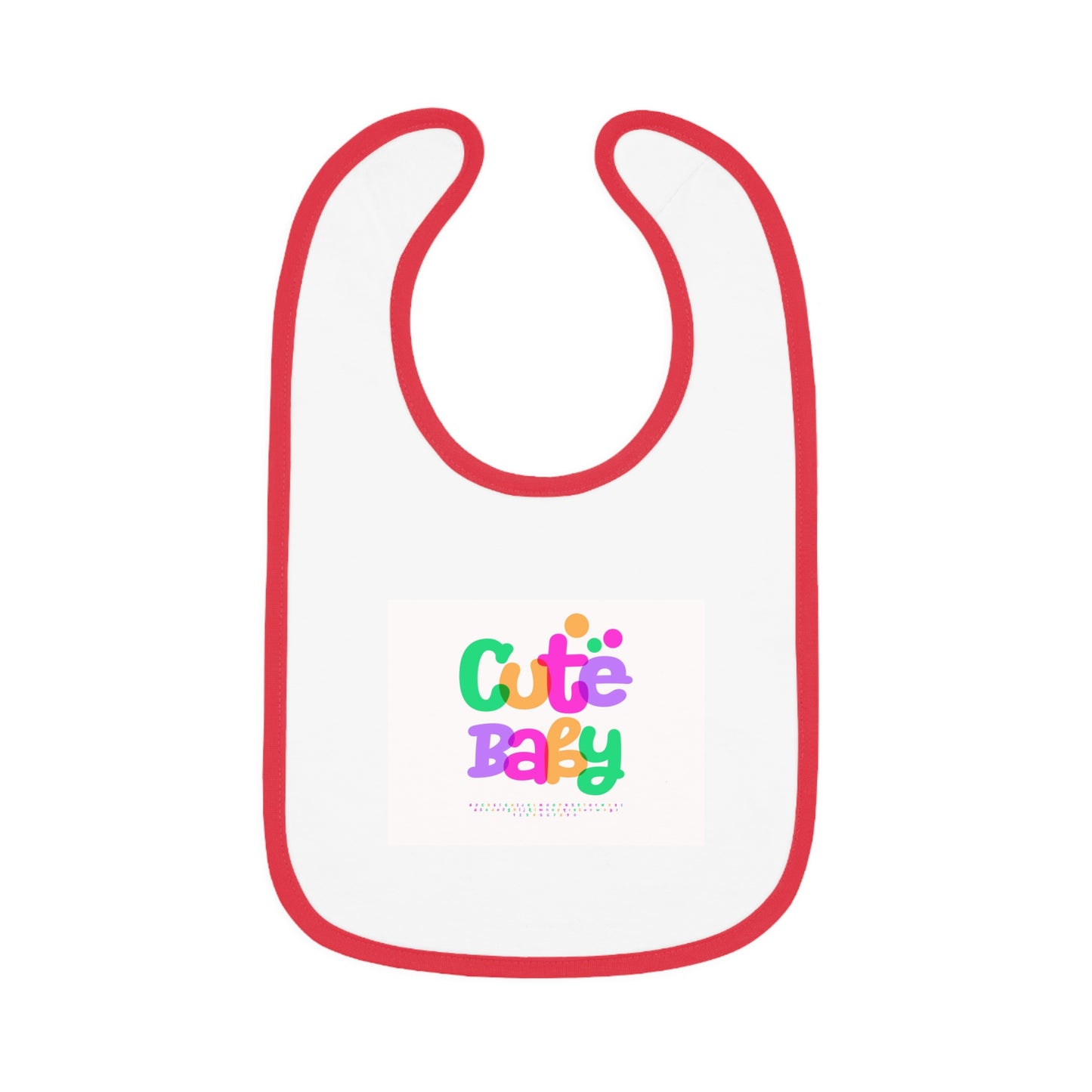 Cute Baby Contrast Trim Bib — Colorful Toddler Feeding Bib