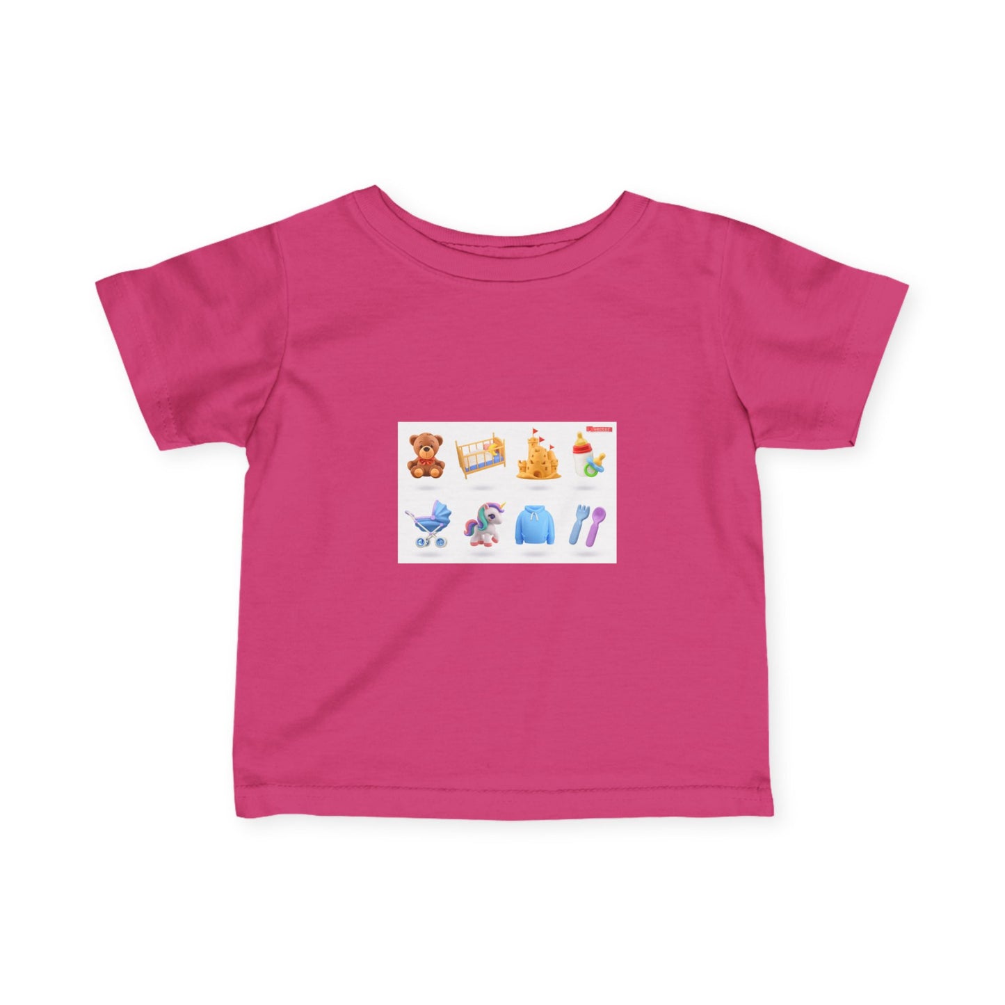 Baby Essentials Icons Infant Tee — Cute Nursery Toy & Gear Print