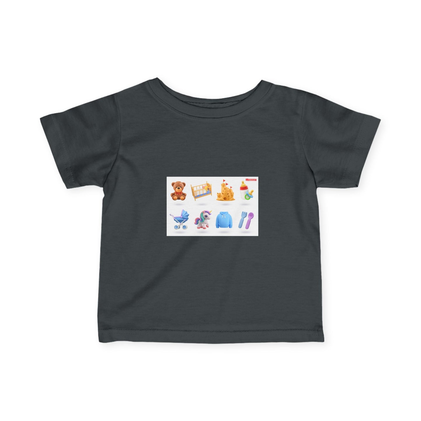 Baby Essentials Icons Infant Tee — Cute Nursery Toy & Gear Print