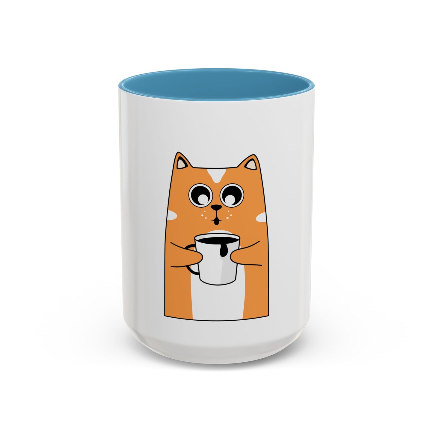 Orange Cat Coffee Mug — Cute Kitty Holding Coffee Accent Mug (11/15oz)
