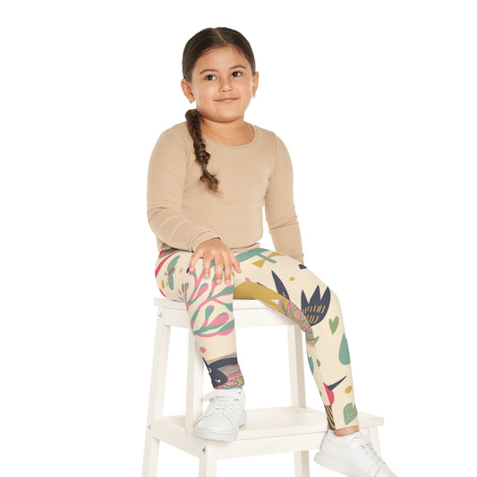 Kids Leggings — Playful Cats & Hearts All-Over Print