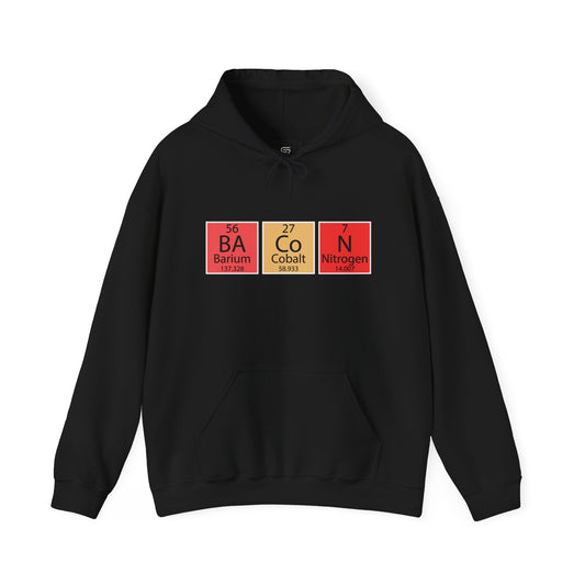 Hoodie – 'BaCon' Periodic Table Element Design (Barium, Cobalt, Nitrogen)