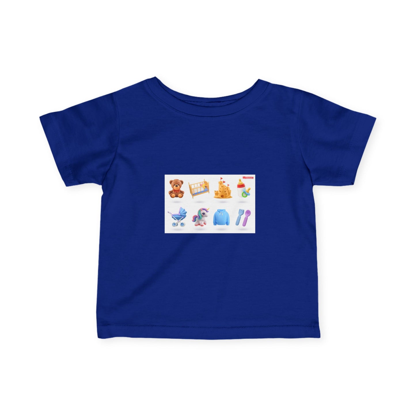 Baby Essentials Icons Infant Tee — Cute Nursery Toy & Gear Print
