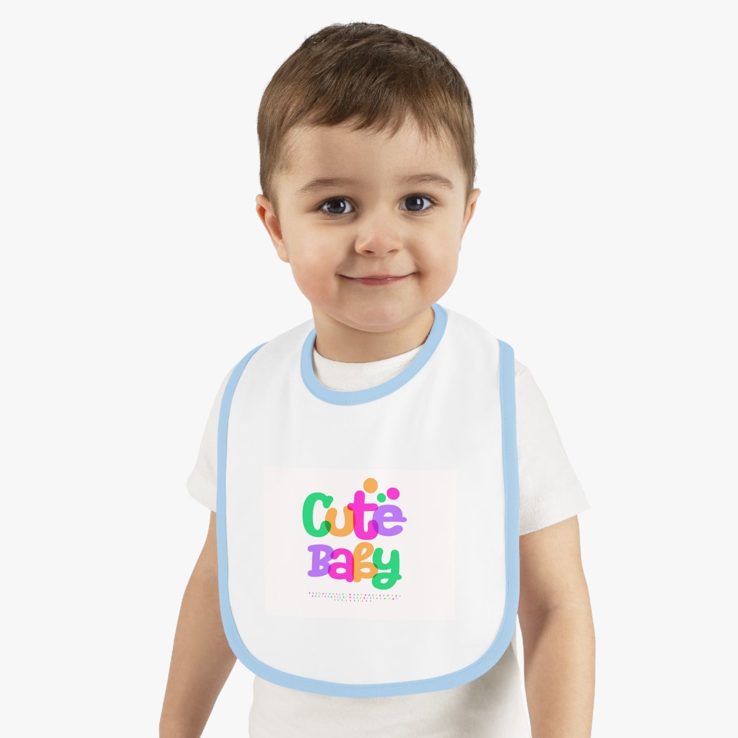 Cute Baby Contrast Trim Bib — Colorful Toddler Feeding Bib