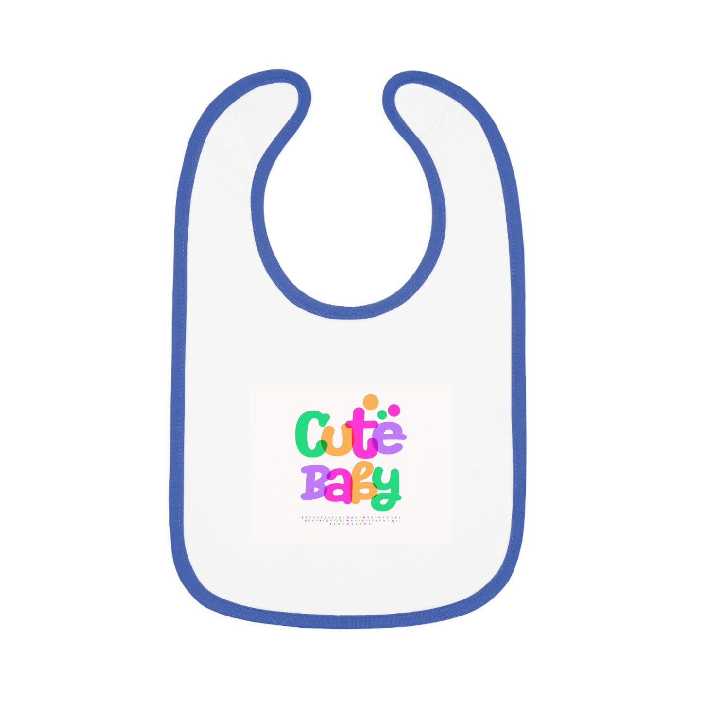 Cute Baby Contrast Trim Bib — Colorful Toddler Feeding Bib