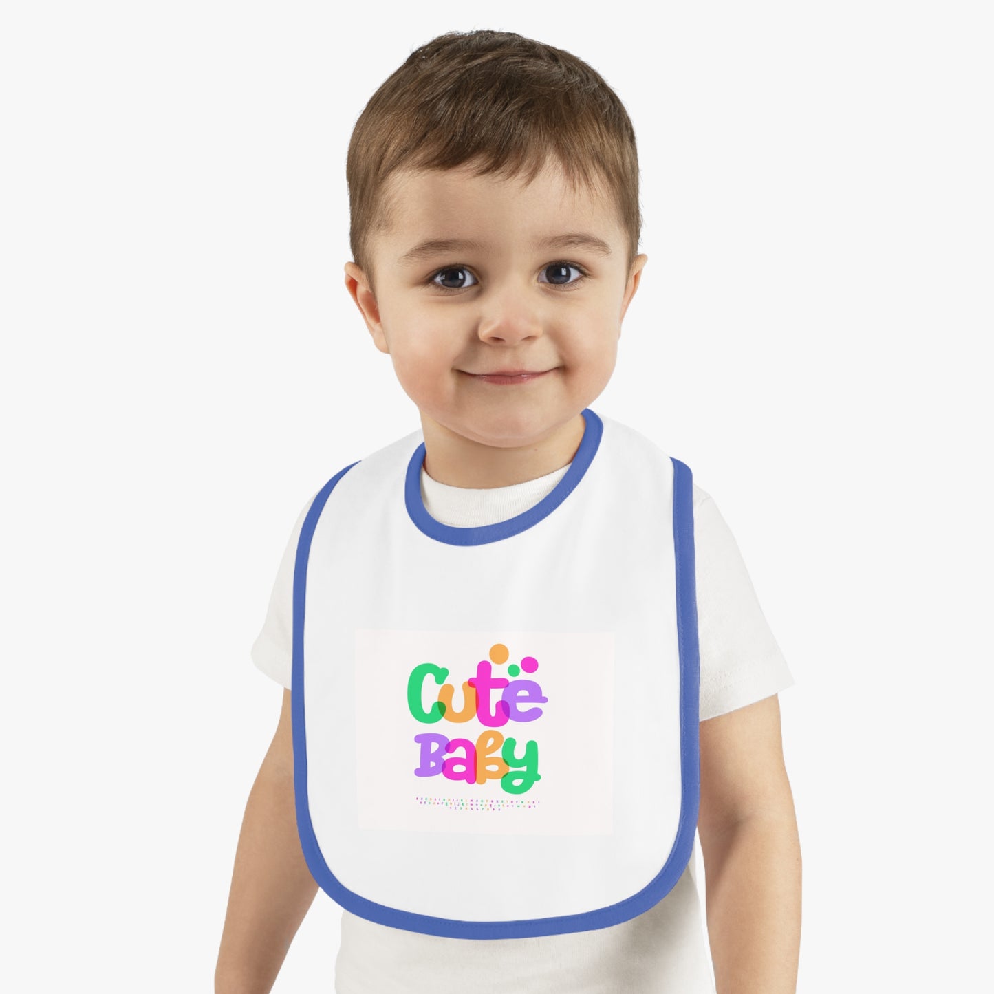 Cute Baby Contrast Trim Bib — Colorful Toddler Feeding Bib