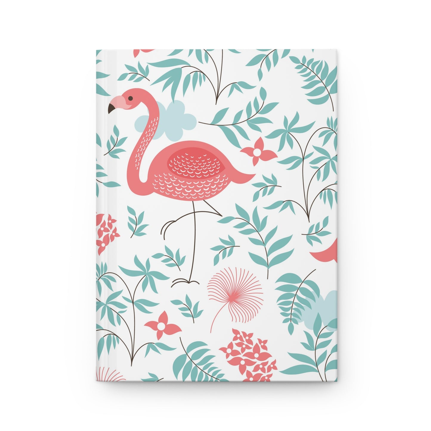 Flamingo Floral Hardcover Journal — Tropical Pink & Teal Notebook