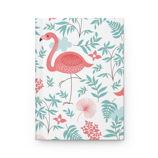 Flamingo Floral Hardcover Journal — Tropical Pink & Teal Notebook