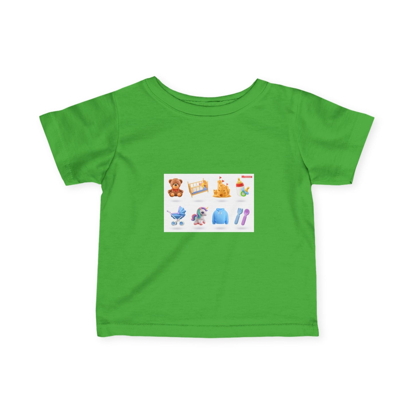 Baby Essentials Icons Infant Tee — Cute Nursery Toy & Gear Print