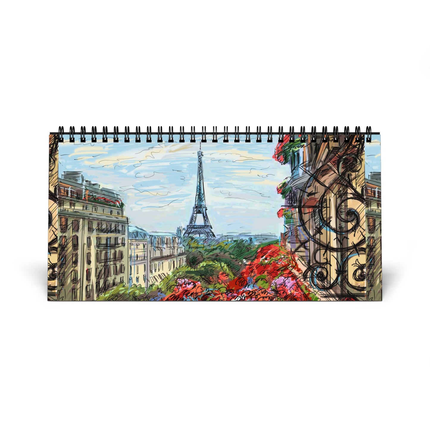 Paris & Rome 2026 Desktop Calendar — Scenic European Cities Grid