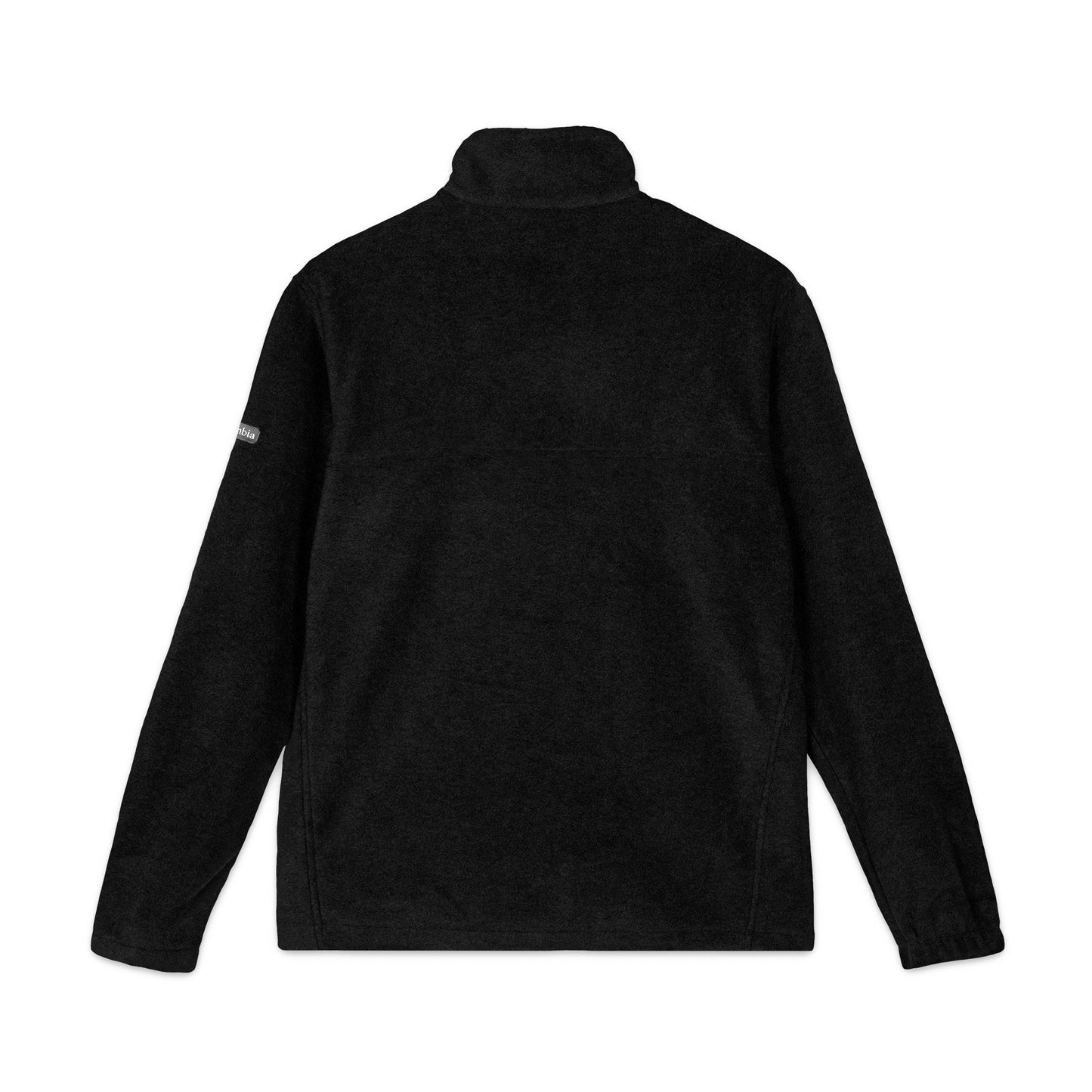 Embroidered Fleece Jacket — Black Columbia-Style Zip-Up with Chest Logo