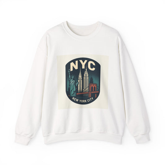 NYC Vintage Skyline Sweatshirt – New York City Statue of Liberty Crewneck