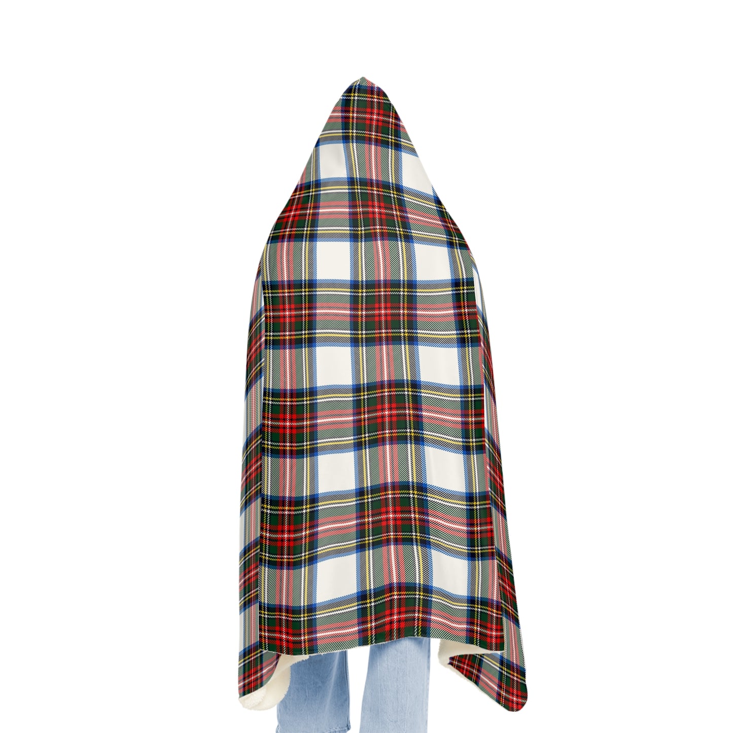 Cozy Red & Green Plaid Hooded Snuggle Blanket