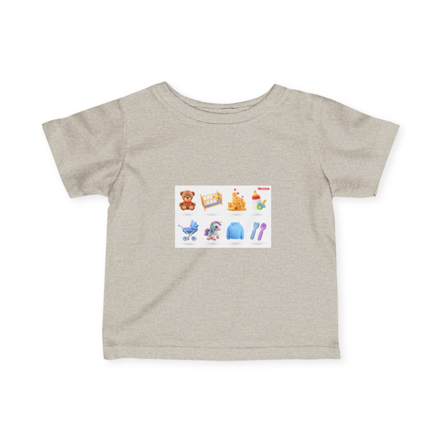 Baby Essentials Icons Infant Tee — Cute Nursery Toy & Gear Print