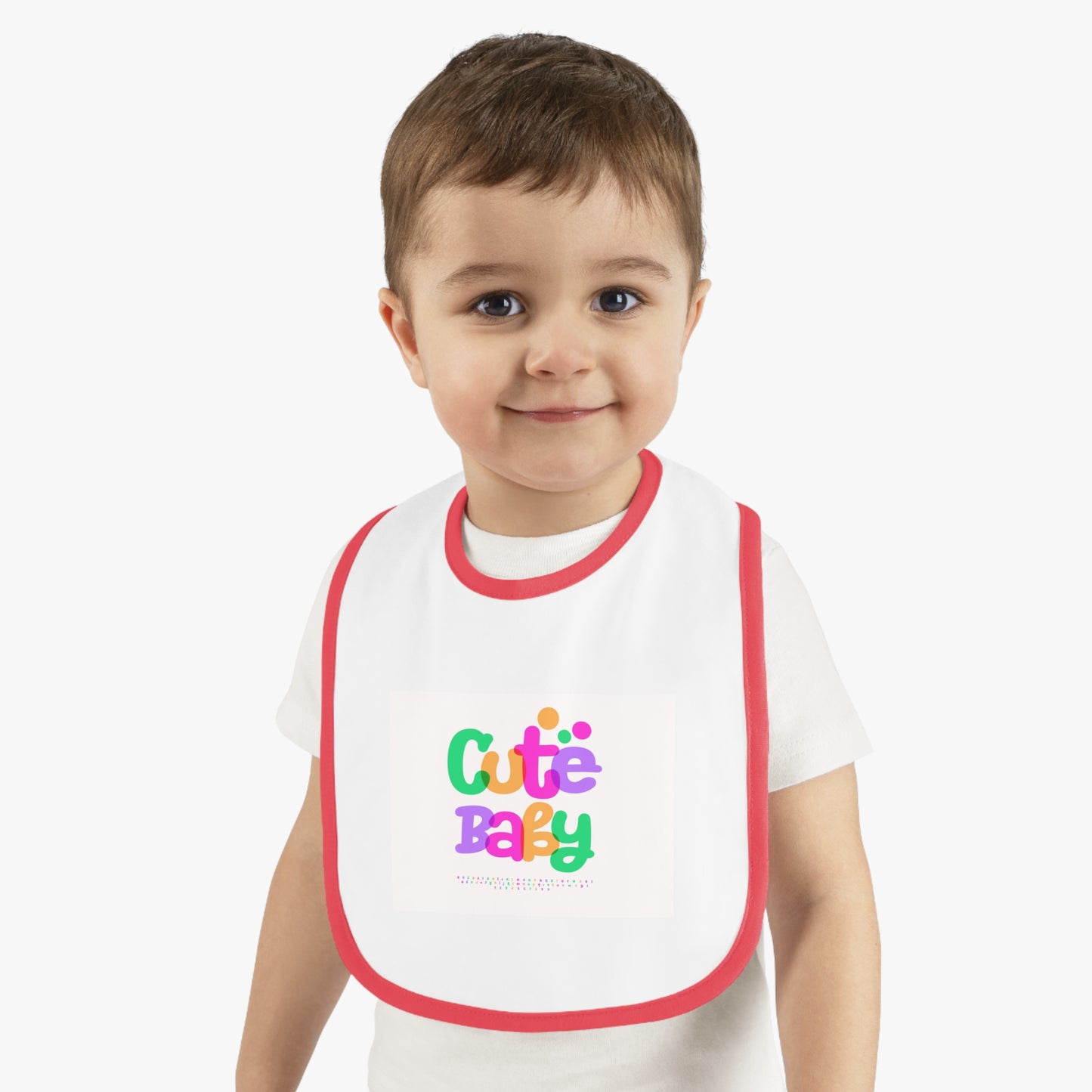 Cute Baby Contrast Trim Bib — Colorful Toddler Feeding Bib