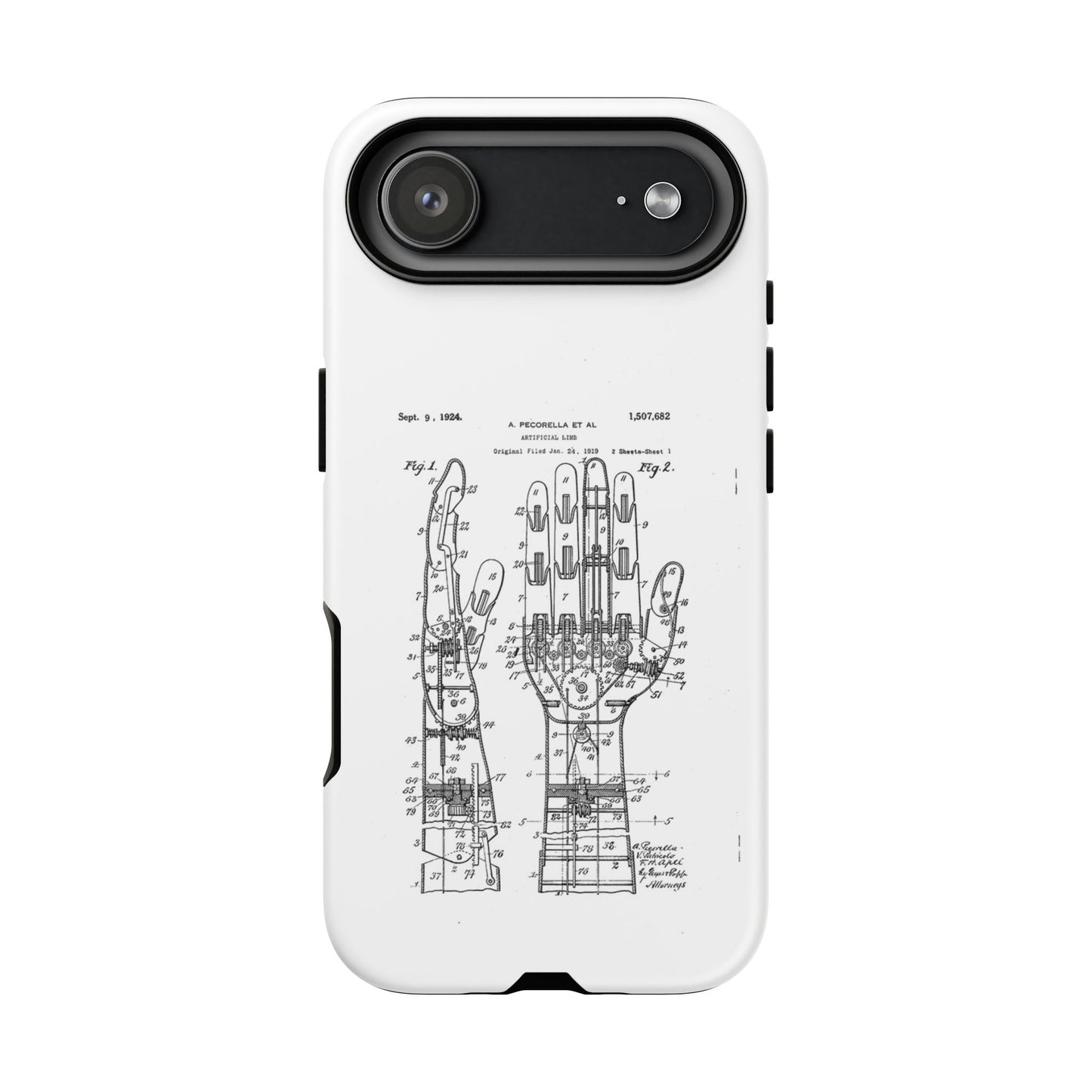 Anatomical Palm Patent Tough Phone Case — Vintage Hand Diagram iPhone Case