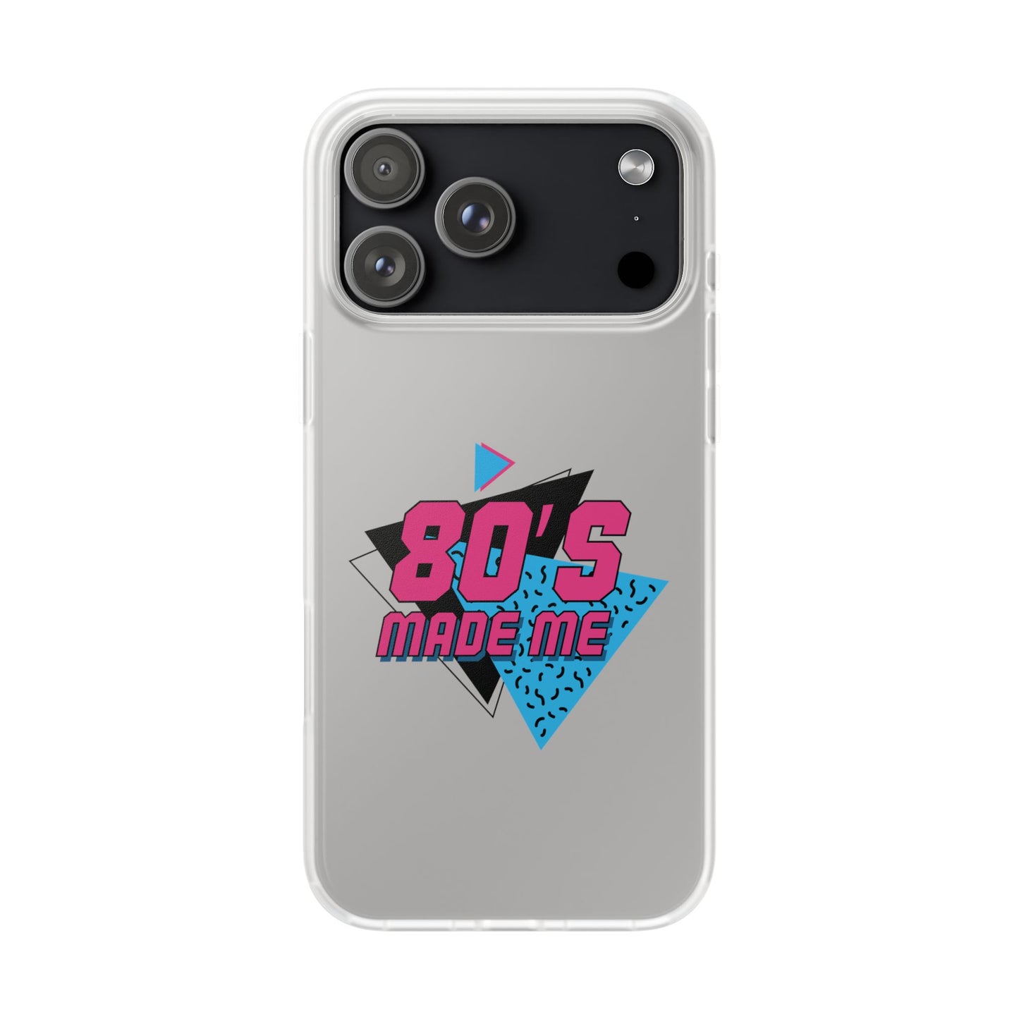 iPhone 17 Phone Case — 80’s Made Me Retro 1980s Geometric Clear Flexi Case