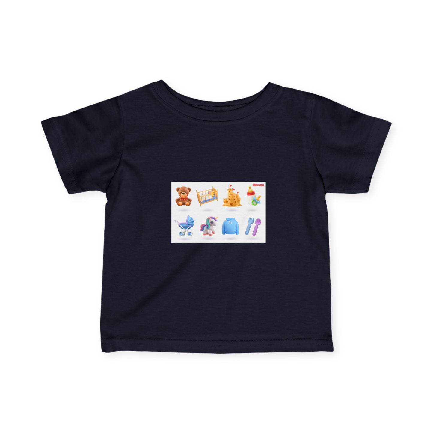 Baby Essentials Icons Infant Tee — Cute Nursery Toy & Gear Print